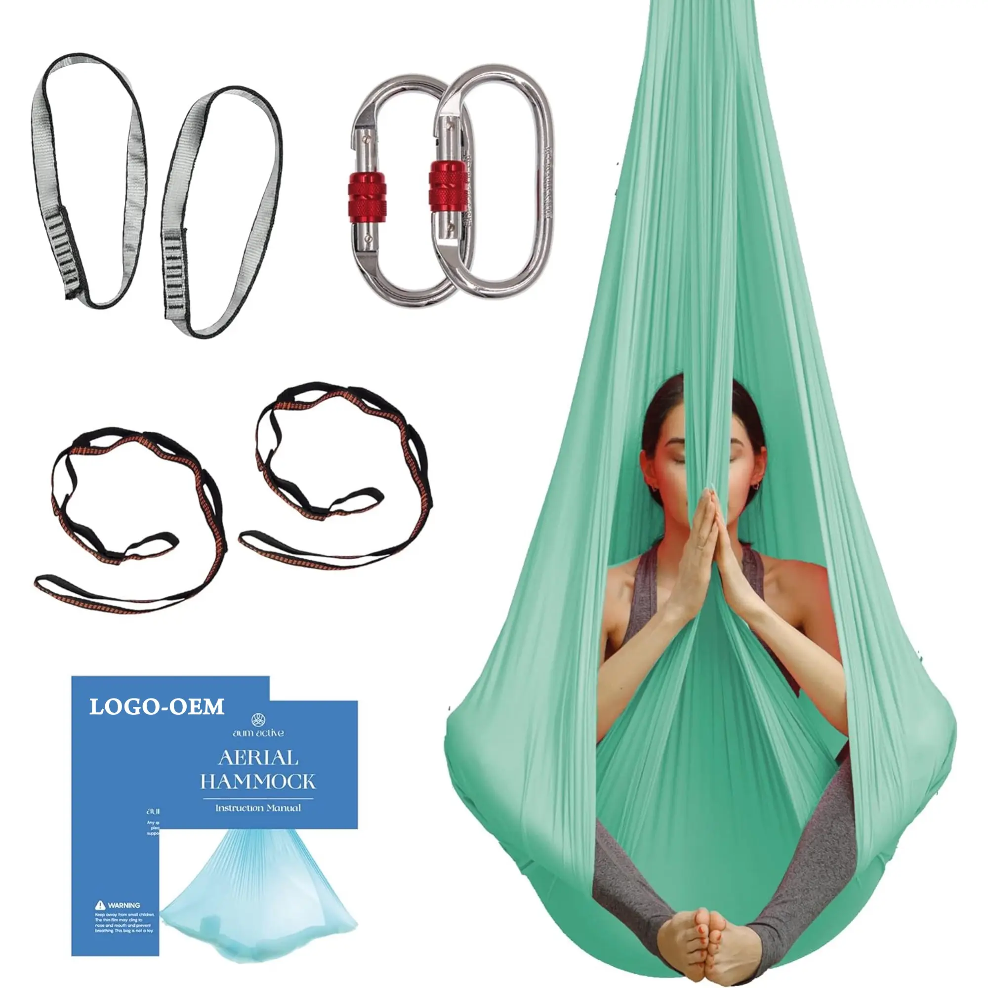 Yoga Hangmat-Duurzame Luchtzijde Met Verlengriemen, Karabijnhaken En Pose Gids-Luchtzijde Voor Thuis, Anti-Zwaartekracht Yoga,