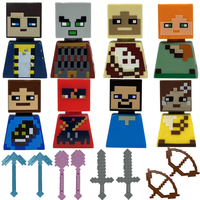Nuevo Set de Figuras de Acción de Bloques de Construcción, Colección de Guerreros Heroicos de Blocky World, Mejora el Razonamiento Lógico, Juego de Bloques