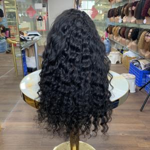 Perruque de cheveux humains vierges bruts de qualité 12A, ondulations profondes lâches, avec dentelle frontale transparente 13x4, prête à être expédiée, pour coiffures noires - Product Image 2
