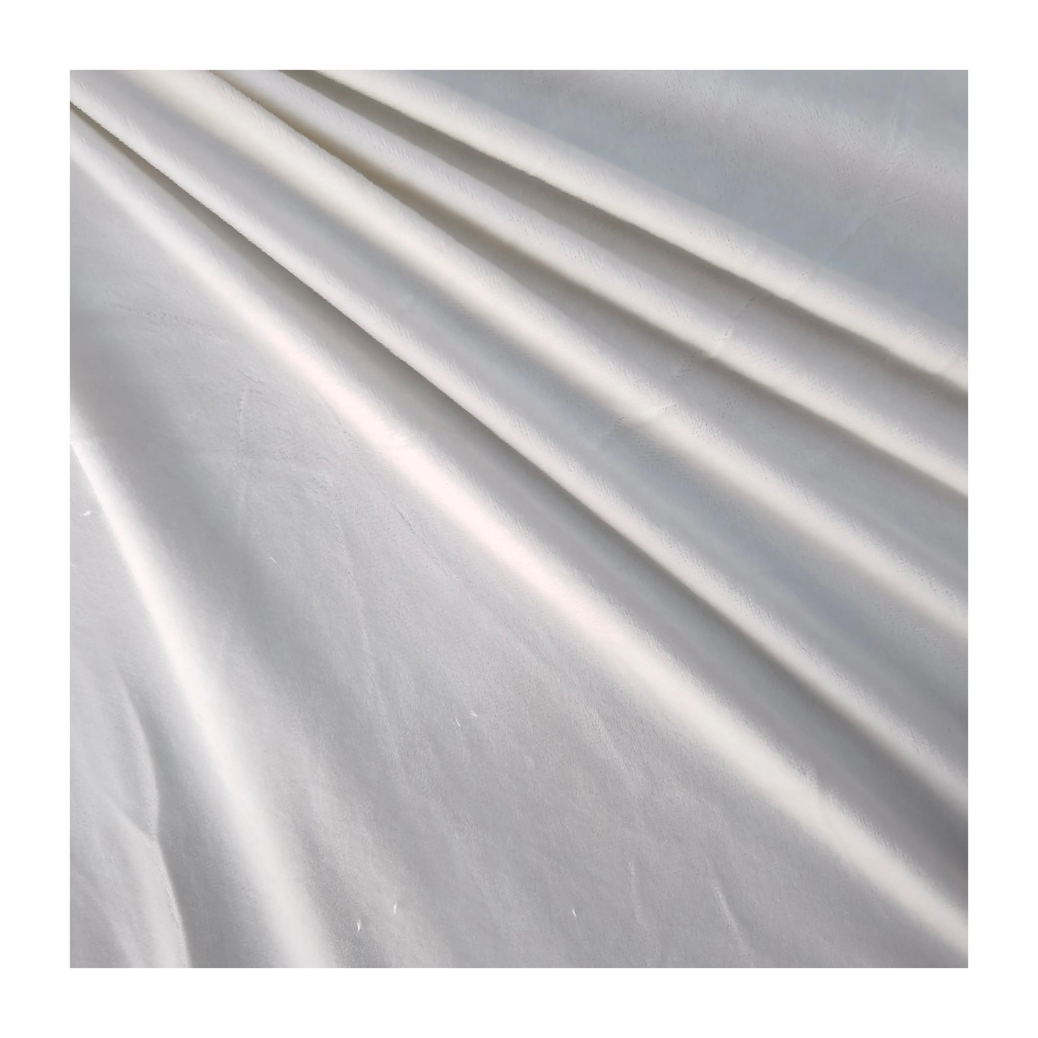 ผ้ากำมะหยี่ยืดได้สีขาวนุ่มมากผ้าสแปนเด็กซ์โพลีเอสเตอร์260gsm