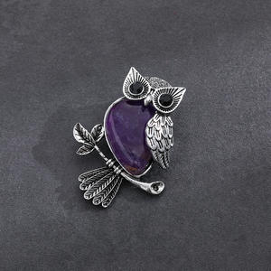 Collar con Colgante de Búho de Aleación, Cristal y Diamantes de Imitación, Chapado en Plata, Estilo Clásico, Amuleto Espiritual, Accesorios Unisex <span class=keywords><strong>OUSLY</strong></span> - Product Image 4