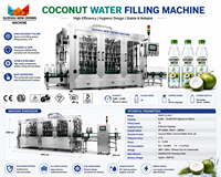Machine de remplissage automatique de boissons à base d'eau de coco en bouteille PET, capacité de 200 ml à 2000 ml, équipement de production à haute efficacité