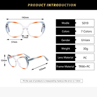 Montures de lunettes carrées en écaille de tortue Lunettes transparentes multicolores pour femmes hommes Lunettes anti-bleu
