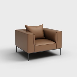 Ensemble de canapés de bureau en cuir personnalisé 2019, canapé de bureau moderne, canapé de réception de bureau avec structure en acier inoxydable - Product Image 4
