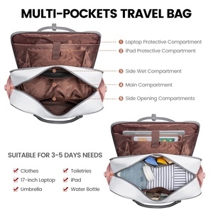 LOVEVOOK 2024 acolchado de mano durante la noche con neceser, bolsa con compartimento para ordenador portátil, equipaje de viaje grande Weekender, bolsas de gimnasio de lona - Product Image 4