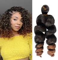 Extension per trecce all'uncinetto French Curls, singolo filo, non lavorato, 60%+ fibra resistente alle alte temperature, 12 pollici, da donna