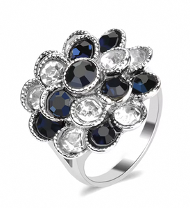 Anillo Tradicional Ajustable de Lujo con Cristales Multicolores, Bañado en Oro, con Piedras Preciosas Naturales Arcoíris para Mujer, Hecho en China - Product Image 1