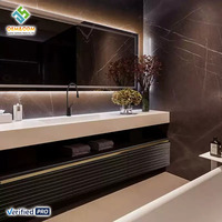 Robinet de lavabo rectangulaire mural moderne en bois massif blanc OEM 2025 Juerte, cuivre, céramique, pour salle de bain et salle à manger