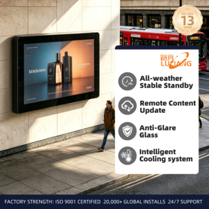 Pantalla LCD Digital para Exteriores de 4K IP65, Montada en Pared, para Publicidad, con Alto Brillo, Resistente al Agua, Animación, Uso en Tiendas Minoristas - Product Image 2