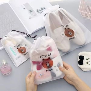 Bear-shaped Shoe Storage Bag 30x40cm Drawstring Dust Proof For Dorm Travel Outing - Product Image 3
