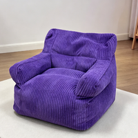 Promotion : Housse de pouf colorée et confortable en velours côtelé pour enfants, idéale pour la salle de jeux, la chambre, la lecture et la détente