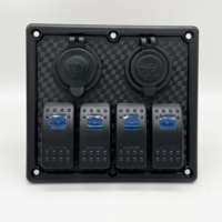 Panel saklar laut tahan air lampu Led Usb ganda Voltmeter DC 12V Rv karavan perahu harga bagus