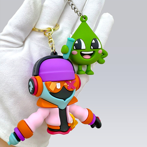High Quality Personalized Custom Rubber Keyring Wholesale Cartoon 2D 3D Soft PVC Doll Keychain for Promotion