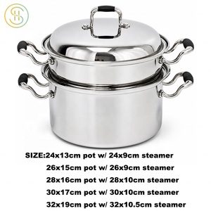 Marmite 3Ply avec cuiseur vapeur en acier inoxydable 304 pour la cuisine domestique - Product Image 3