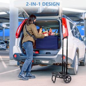 Carrito de Compras Plegable de Plástico PP Resistente con Tapa para Subir Escaleras, Ideal para Supermercado, Equipaje y Camping - Product Image 6