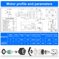 Moteur pas à pas hybride NEMA17 avec encodeur, taille égale 42 mm, avec frein et poulie, moteur pas à pas médical pour imprimante