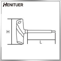 Tang Panjang Plastik Industri HENITUER F8056 dengan Gagang Berinsulasi, Multifungsi untuk Rumah Tangga, Kunci Allen Tipe-T Kepala Datar