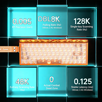 Teclado Inalámbrico AULA Hero68 XS con Interruptores Magnéticos, Teclado para Esports Tri-Modo, 0.005MM 8Khz 0.125ms Rapid Trigger