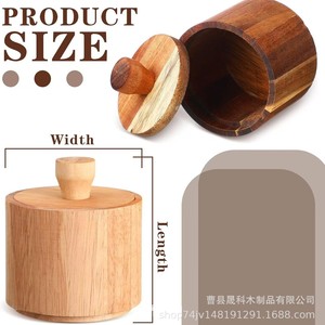 Wooden Salt And Pepper Shaker With Lid Small <b>Spice</b> <b>Jar</b> For Kitchen Use - Product Image 5