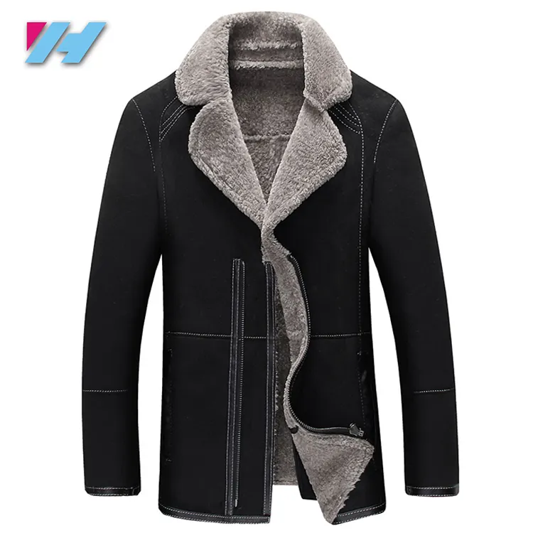 Leather Jacket Coats New 2021 Trending Product Wool / Polyester Cotton Casual OEM Service Custom Men's Long Winter Bomber Jacket