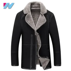 Leather Jacket Coats New 2021 Trending Product Wool / Polyester Cotton Casual OEM Service Custom Men's Long Winter Bomber Jacket