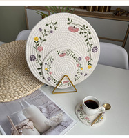 Impression créative tasse caboteur isolation Pot tapis tissé coton corde napperon rond ménage Table plaque tapis