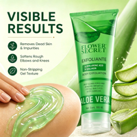 SECRET DES FLEURS Gel Exfoliant Corporel à l'Aloe Vera 300ml Acide Hyaluronique Collagène Brume du Matin Aloe Thé Vert Parfumé Tous Types de Peau
