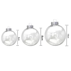 透明透明8厘米平板玻璃圣诞树球摆设挂空圆形摆件圣诞摆件球摆件