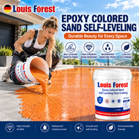 Revêtement de sol extérieur auto-nivelant effet marbre écologique en ciment et époxy avec couleurs personnalisées et sable coloré