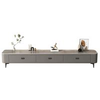 Console multimédia moderne avec plateau en pierre frittée, tiroirs de rangement et pieds dorés pour salon, faible MOQ