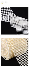 18 rangées de perles en maille rouleau de ruban de perles acryliques garniture de perles pour la fête de mariage gâteau vase décorations de douche nuptiale bricolage artisanat - Product Image 4