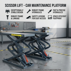 <span class=keywords><strong>Elevador</strong></span> Hidráulico de <span class=keywords><strong>Tijera</strong></span> Portátil para Autos, de Plataforma Pequeña, para Mantenimiento Móvil, 2000 kg, 220 V, Monofásico - Product Image 1