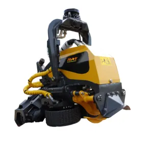 RAY 90 degree rotating tree shear harvester for excavator / hydraulic wood cutter with grapple / log grapple saw for excavator