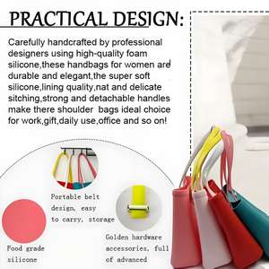 Bolso Tote Impermeable de Gran Capacidad para Mujer, Bolsa de Playa de Silicona Duradera y Ligera, Cartera para Viajes y Compras - Product Image 3