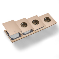 Interruptores y Enchufes de Pared WESA Ultrafinos con Botón Pulsador de 1/2/3 Vías, Enchufe Europeo de 1/2 Vía, Combinación Libre, Diseño Moderno de Lujo