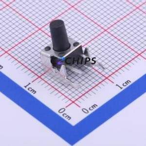 TC-1102N-C-D-B Tactile Switch Bent Lead Through Hole,6x6mm Switch Single Pole Single Throw Round Button 2.6N Right Angle Insert - Product Image 1