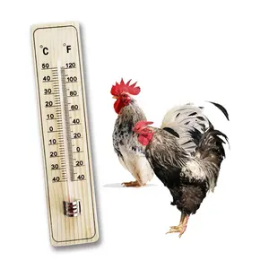 Vendita all'ingrosso termometro animali-Casa di pollo in legno termometro