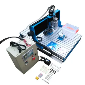 LY CNC 6090L 1,5 kW 2,2 KW 3 sumbu, rel panduan linier 4 sumbu Offline sistem kontrol DSP mesin penggilingan pengukir bor