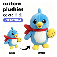 Peluche personnalisée Ours Bleu Super Doux OEM/ODM Brodé Unisexe, Porte-clés Mascotte, Cadeau Promotionnel d'Entreprise