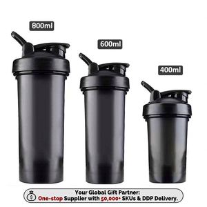 Botella Mezcladora Deportiva de Plástico de 600ml con Logotipo Personalizado al por Mayor, Vaso Mezclador de Proteínas para Gimnasio, Botella de Agua sin BPA - Product Image 4