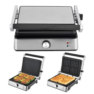Machine à sandwich <span class=keywords><strong>Panini</strong></span> Press Surface antiadhésive Double chauffage Machine à petit-déjeuner en acier inoxydable Contact Grill Fromage Oeuf Bacon Steak - Product Image 6