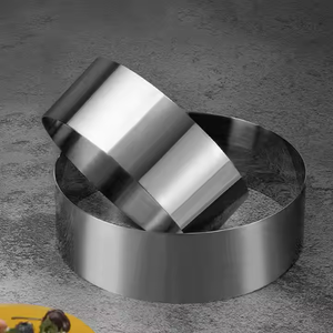 Cercle à pâtisserie en acier inoxydable pour mousse, moule à gâteau rond, fournitures de boulangerie, découpe-gâteau, pour la cuisson - Product Image 2