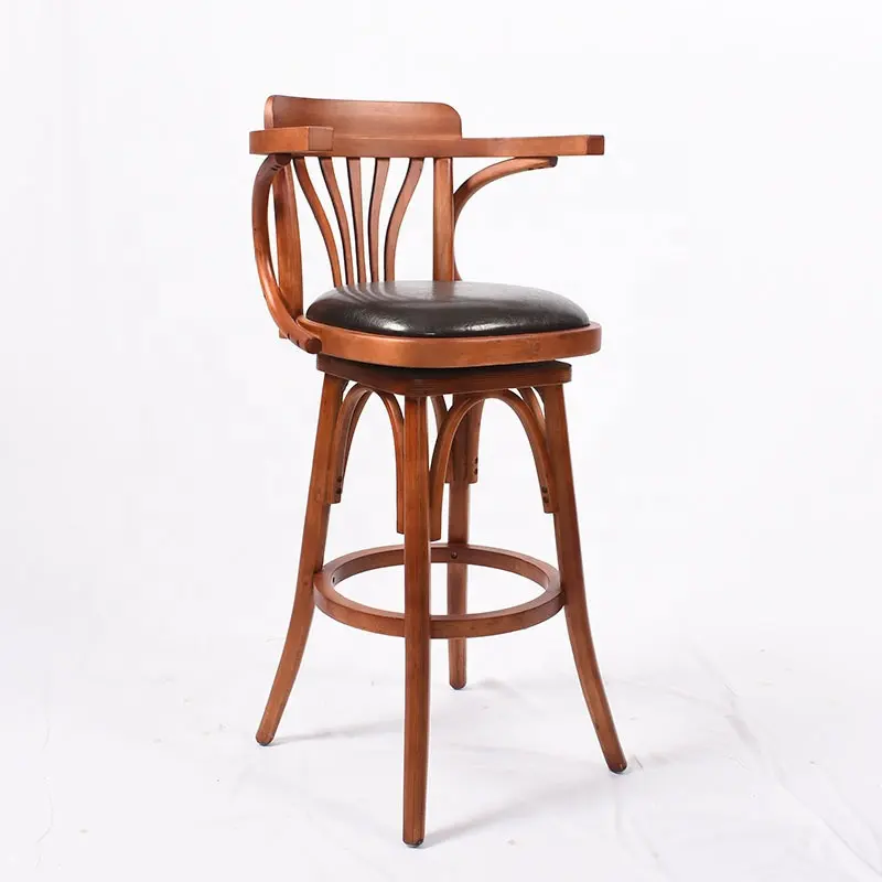 (SP-BS260) cadeiras giratórias de couro de jantar madeira restaurante alto bar