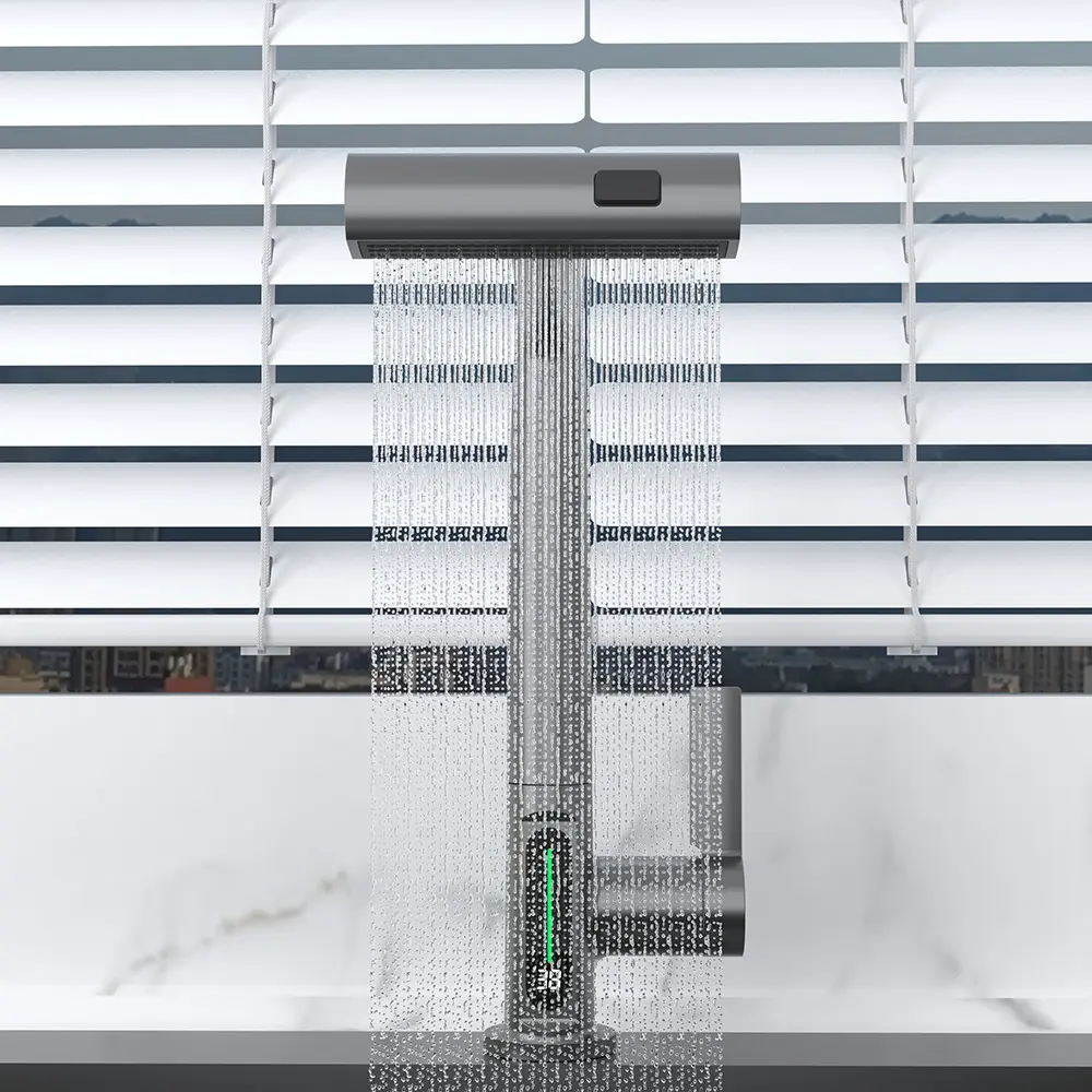 Thông minh kéo ra 3 cách nhà bếp Vòi nước lưu lượng nước hiển thị nhiệt độ bồn rửa nhà bếp Vòi Nước Nhà Bếp với thác nước