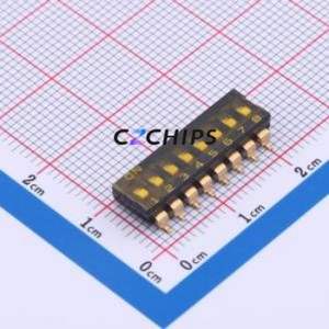 YDC08LS2 DIP Switch SMD-16P,6.4x21.4mm Switch ( Number of Switch Sections: 8 )( Lead Spacing: 2.54mm )( Color: Black ) - Product Image 1