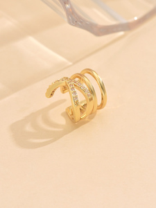 Stylish Butterfly Wing Trendy <b>Fashionable</b> Clip-On Copper <b>Hoops</b> New Style Non-Pierced Cuff <b>Earrings</b> for Women Perfect Gift - Product Image 4