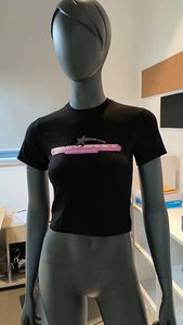 女性用カジュアルベーシックキャップスリーブスリムラウンドネック95% コットン5% スパンデックスクロップティートップTシャツ