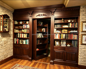 Porte dissimulée en bois sculpté de luxe <span class=keywords><strong>avec</strong></span> étagère intégrée, style personnalisé, rangement invisible pour livres - Product Image 5