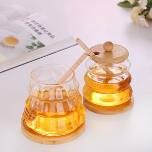 Tarro <span class=keywords><strong>de</strong></span> <span class=keywords><strong>Miel</strong></span> <span class=keywords><strong>de</strong></span> Vidrio <span class=keywords><strong>de</strong></span> Borosilicato Alto con Tapa <span class=keywords><strong>de</strong></span> Madera <span class=keywords><strong>de</strong></span> <span class=keywords><strong>Acacia</strong></span>, Botella <span class=keywords><strong>de</strong></span> Embalaje <span class=keywords><strong>de</strong></span> <span class=keywords><strong>Miel</strong></span> con Varilla Mezcladora, Transparente para el Hogar - Product Image 2