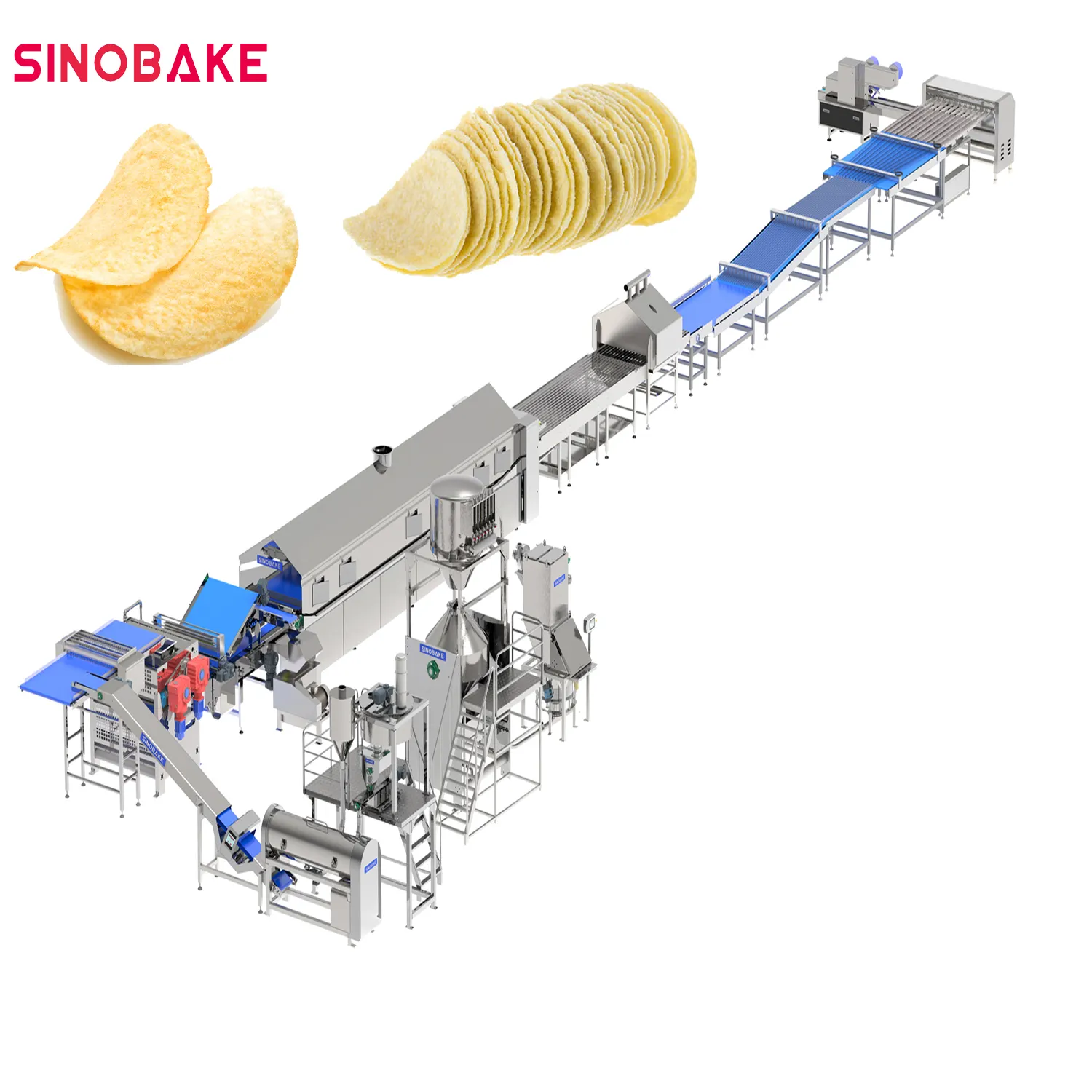 Mesin pembuat chip kentang 350 Kg jalur produksi chip kentang disediakan MM menempatkan chip kentang di mesin Pakistan merek NSK 12KW
